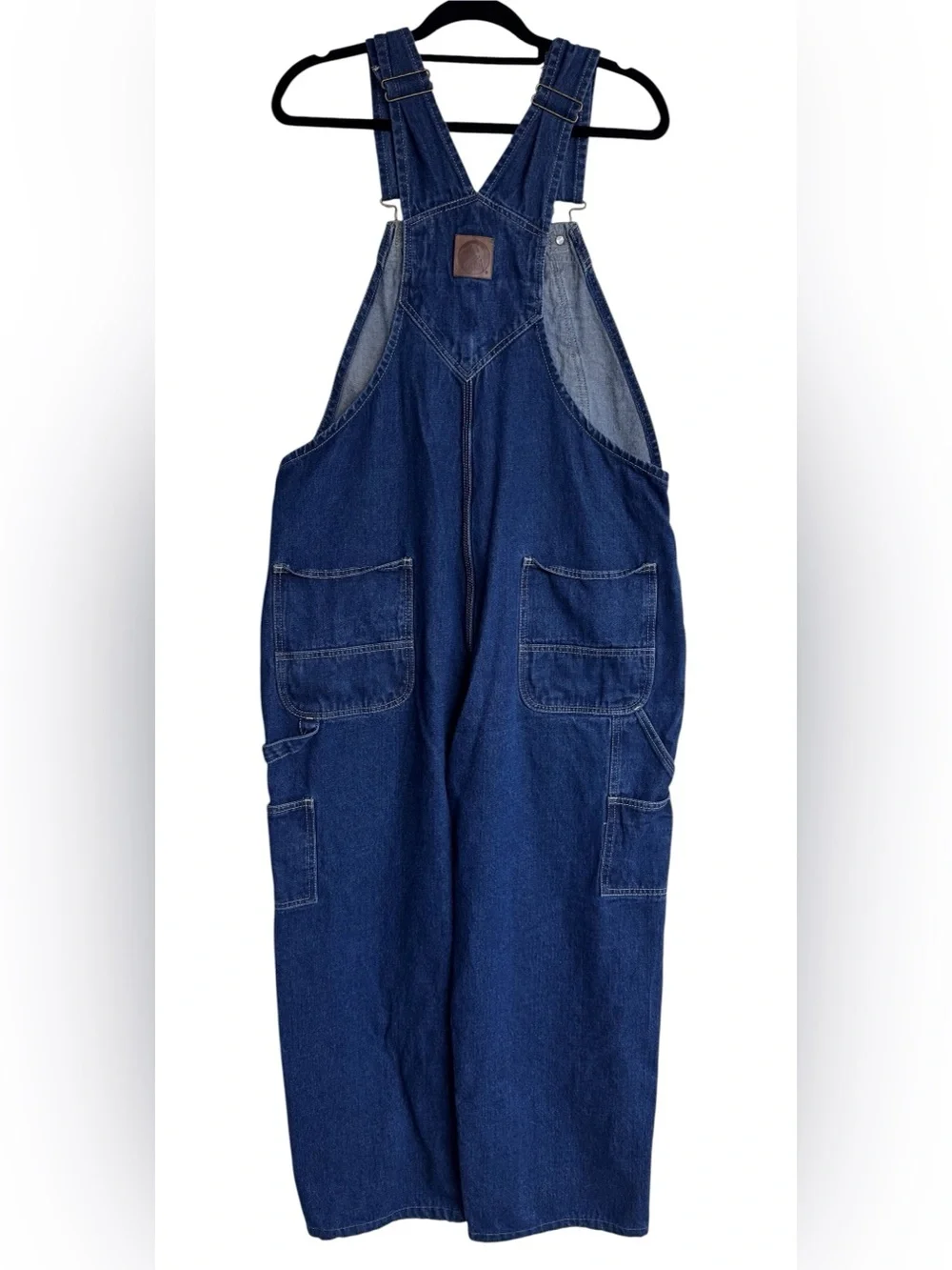 Berne Men's Stone Wash Dark Denim Unlined Bib Overalls Size 42x30